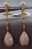 ESTATE LARGE 3.22CT DIAMOND 18K ROSE GOLD DIAMOND BY THE YARD FILIGREE EARRINGS