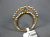 ESTATE LARGE .76CT DIAMOND & AAA EMERALD 14KT ROSE GOLD 3D OVAL BEADED FUN RING