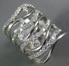 ESTATE LARGE 1.5CT DIAMOND 14KT WHITE GOLD 3D MULTI ROW SWIRL INFINITY FUN RING