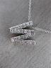 .38CT ROUND DIAMOND 14KT WHITE GOLD CLASSIC "W" INITIAL FLOATING PENDANT #18317