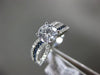ESTATE 1.36CT DIAMOND & AAA SAPPHIRE 14K WHITE GOLD 3D MULTI ROW ENGAGEMENT RING