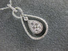 ESTATE .47CT DIAMOND 18KT WHITE GOLD 3D CUSTER TEAR DROP INFINITY LOVE PENDANT