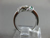 ESTATE WIDE .91CT DIAMOND & AAA EMERALD 18KT WHITE GOLD 3D LOVE KNOT FUN RING