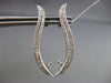 ESTATE LARGE .90CT DIAMOND 14KT WHITE GOLD CLASSIC LEAF DOUBLE WAVE FUN EARRINGS