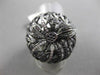 ESTATE MASSIVE 2.10CT WHITE & BLACK DIAMOND 18K BLACK GOLD FILIGREE PUMPKIN RING