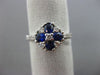 ESTATE 1.21CT DIAMOND & SAPPHIRE 18KT WHITE GOLD SEMI ETERNITY FLOWER LOVE RING