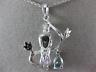 ESTATE .75CT DIAMOND & AAA PEAR SHAPE BLUE TOPAZ 14KT WHITE GOLD 3D BIRD PENDANT