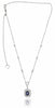 ESTATE 1.83CT DIAMOND & AAA SAPPHIRE 18KT WHITE GOLD SQUARE DOUBLE HALO NECKLACE