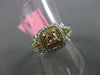 ESTATE GIA 1.0CT DIAMOND 18KT TRI COLOR GOLD 3D SQUARE HALO ENGAGEMENT RING