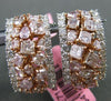 ESTATE WIDE 5.67CT WHITE & PINK DIAMOND 18KT WHITE & ROSE GOLD CLIP ON EARRINGS
