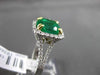 ESTATE 4.38CT DIAMOND & EMERALD 18KT 2TONE GOLD 3D HALO FILIGREE ENGAGEMENT RING