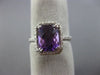 ESTATE 2.37CT DIAMOND & AAA CUSHION AMETHYST 14KT WHITE GOLD 3D ENGAGEMENT RING