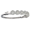 ESTATE LARGE 3.48CT DIAMOND 18KT WHITE GOLD ROUND SEMI ETERNITY BANGLE BRACELET
