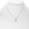 ESTATE .90CT DIAMOND 14KT WHITE GOLD 3D SOLITAIRE TEAR DROP DOUBLE HALO NECKLACE
