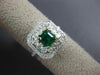 ESTATE 1.30CT DIAMOND & AAA EMERALD 18KT 2 TONE GOLD 3D FILIGREE ENGAGEMENT RING