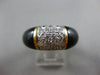 ESTATE WIDE .25CT ROUND DIAMOND & ONYX 18KT WHITE & YELLOW GOLD DOME SHAPE RING