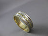 ESTATE 14KT WHITE & YELLOW GOLD HANDCRAFTED ROPE WEDDING BAND RING 7mm #23205