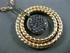 ESTATE LARGE .80CT BLACK DIAMOND 18KT ROSE & BLACK GOLD CIRCULAR ROPE PENDANT