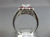 ESTATE 1.67CT DIAMOND & AAA RUBY 14KT WHITE GOLD 3D SQUARE HALO ENGAGEMENT RING