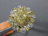 ESTATE LARGE 1.69CT WHITE & FANCY YELLOW DIAMOND 18K 2 TONE GOLD ENGAGEMENT RING