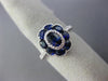 ESTATE 1.91CT DIAMOND & AAA SAPPHIRE 18K WHITE GOLD CLASSIC FLOWER FILIGREE RING