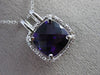 ESTATE LARGE 3.94CT DIAMOND & AAA AMETHYST 14KT WHITE GOLD HALO FLOATING PENDANT