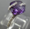 ESTATE 2.34CT DIAMOND & AAA AMETHYST 14KT WHITE GOLD SQUARE CRISS CROSS FUN RING