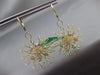 ESTATE EXTRA LARGE .46CT DIAMOND 18KT TWO TONE GOLD FLOWER HANDCRAFTED EARRINGS