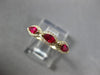 ESTATE .71CT DIAMOND & AAA RUBY 14K YELLOW GOLD 3D HALO WEDDING ANNIVERSARY RING