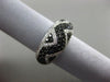 ESTATE 1.30CT WHITE & BLACK DIAMOND 18KT WHITE GOLD 3D ZIG ZAG WAVE WEDDING RING