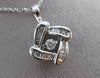 ESTATE .25CT DIAMOND 14KT WHITE GOLD SQUARE SOLITAIRE FLOATING PENDANT & CHAIN