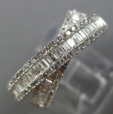 ESTATE WIDE 1.50CT DIAMOND 14K WHITE GOLD 3D CRISS CROSS LOVE SEMI ETERNITY RING