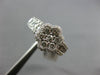 ESTATE WIDE .96CT DIAMOND 14KT WHITE GOLD 3D FLOWER HALO PAVE CLUSTER LOVE RING