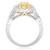 1.59CT WHITE & FANCY YELLOW DIAMOND 18KT 2 TONE GOLD 3D INFINITY ENGAGEMENT RING