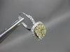 ESTATE 1.12CT WHITE & FANCY YELLOW DIAMOND 14K 2 TONE GOLD 3D HANGING EARRINGS
