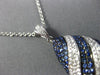 ESTATE 2.23CT DIAMOND & AAA SAPPHIRE 18KT WHITE GOLD MARQUISE SHAPE WAVE PENDANT