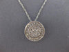 ESTATE .45CT DIAMOND 14K WHITE GOLD CLUSTER HALO MILGRAIN CLASSIC FUN PENDANT