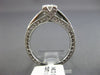 ESTATE 1.52CT ROUND & CUSHION DIAMOND 14KT WHITE GOLD 3D LUCIDA ENGAGEMENT RING