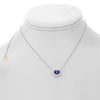 ESTATE 1.34CT DIAMOND & AAA SAPPHIRE 18K WHITE GOLD HEART SHAPE FLOATING PENDANT
