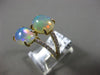 ESTATE 4.04CT DIAMOND & AAA AUSTRALIAN OPAL 14KT YELLOW GOLD TWO STONE OVAL RING