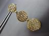 ESTATE LARGE 1.50CT DIAMOND 14KT YELLOW GOLD 3D CLUSTER JOURNEY HANGING EARRINGS