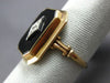 ANTIQUE WIDE .02CT OLD MINE DIAMOND & AAA ONYX 14K TWO TONE GOLD 3D HEXAGON RING