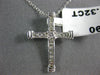 ESTATE .32CT DIAMOND 14KT WHITE GOLD 3D CLASSIC CROSS FLOATING PENDANT #22948