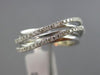 ESTATE .47CT DIAMOND 18KT WHITE GOLD 3D OPEN MULTI ROW CRISS CROSS LOVE RING