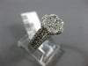 ESTATE WIDE .96CT DIAMOND 14KT WHITE GOLD 3D FLOWER HALO PAVE CLUSTER LOVE RING