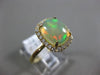 WIDE 2.35CT DIAMOND & AAA AUSTRALIAN OPAL 14KT YELLOW GOLD HALO ENGAGEMENT RING