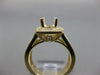ESTATE LARGE .20CT DIAMOND 14KT YELLOW GOLD FILIGREE SEMI MOUNT ENGAGEMENT RING