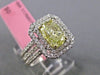 ESTATE LARGE GIA 2.03CT DIAMOND 18KT TWO TONE GOLD OCTAGON HALO ENGAGEMENT RING