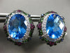 ESTATE LARGE 13.22CT DIAMOND & MULTI GEM 18KT GOLD HANDCRAFTED CLIP ON EARRINGS