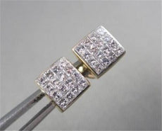 ESTATE 14KT W/Y GOLD .75CT PRINCESS DIAMOND STUD EARRINGS F-G VS SIMPLY THE BEST